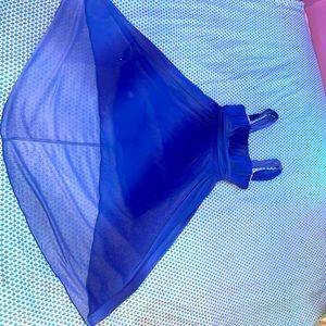 Size 5, nice deep blue and mixed toned dress with shimmer.